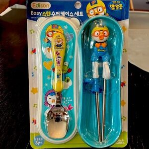 PORORO training chopsticks and spoon